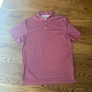 Vineyard Vines Performance Sankaty Polo Orange w/Crabs Medium